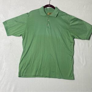 Tricots St Raphael Green Short Sleeve Polo Size Medium